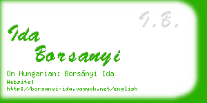 ida borsanyi business card
