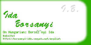 ida borsanyi business card